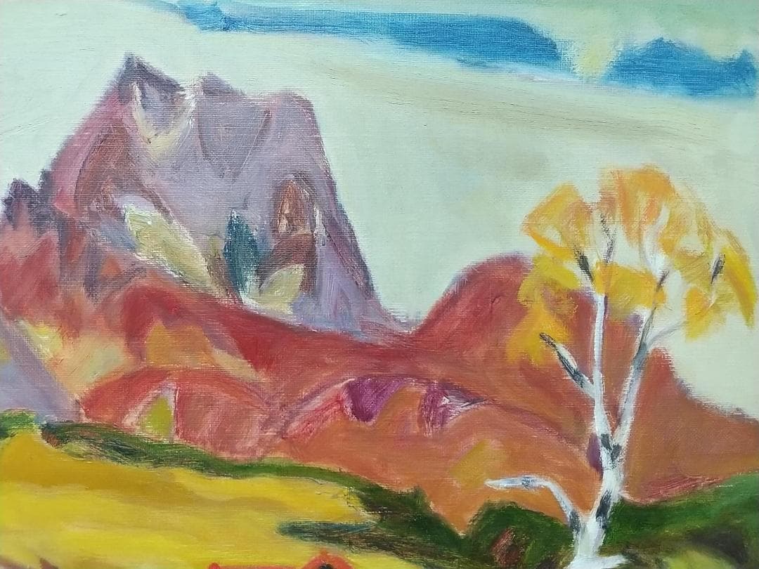 F8 「晩秋妙高高原」 絵画 油絵 油彩画 風景画 アート