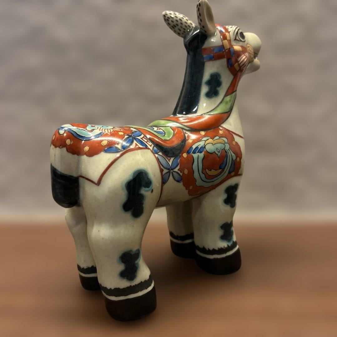 【午年に】有田焼 円左エ門窯 色絵 馬 置物 縁起物／インテリア