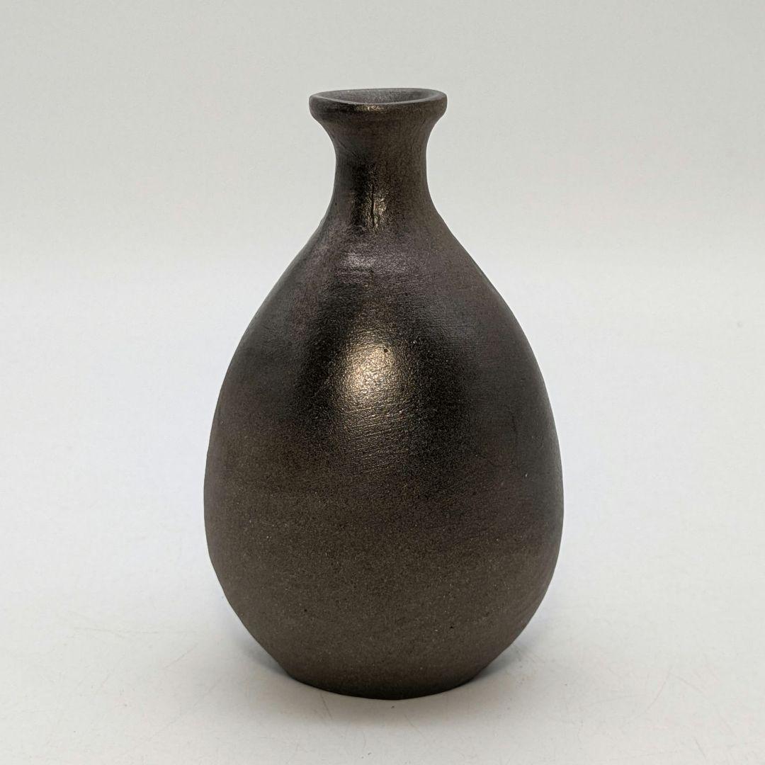 岡山県重要無形文化財 山本出 備前焼 銀彩徳利A 酒器 花器 一輪挿し花瓶 花入