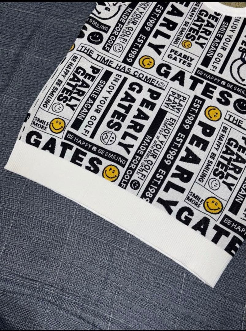 パーリーゲイツ 、ニュースペーパー.ニット素材、セットアップ