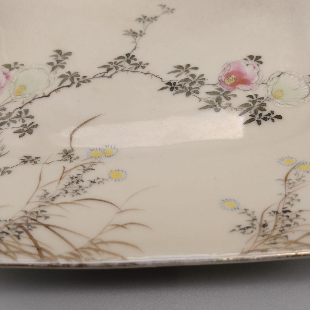 明治時代　輸出品　里帰り　横浜焼　白鷺　オールドニッポン　皿　骨董