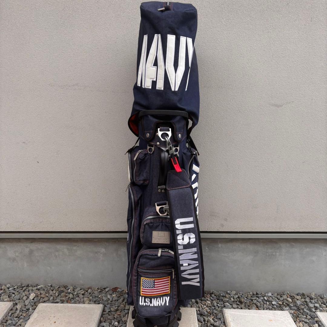 希少 デニム生地 アーミーベースコレクション スタンドキャディバッグ ゴルフ