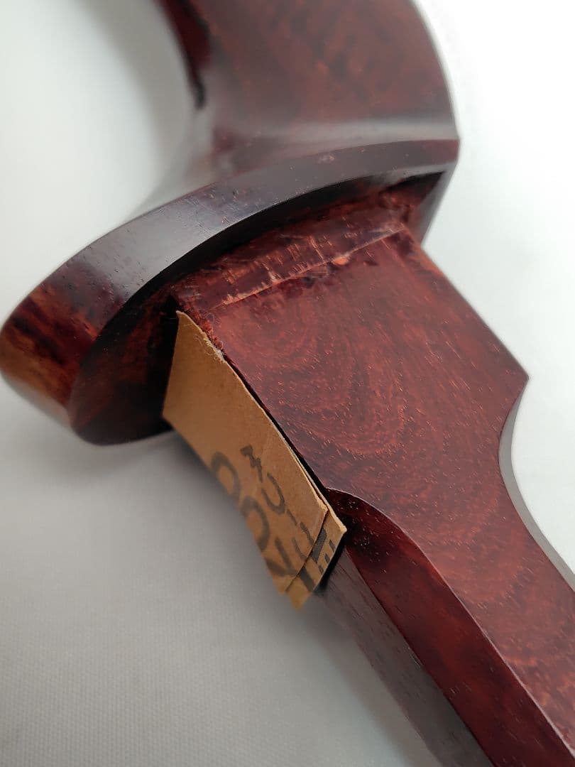 C059 【中古】三味線（子持ち綾杉／金細／二本溝）ケース付（バチ有）／修理前提