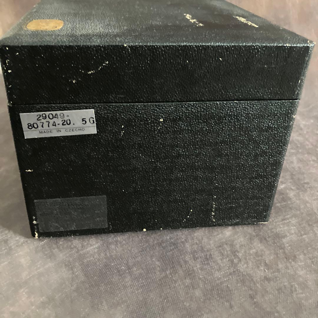 ボヘミアガラス花瓶21cm アンティーク品29049