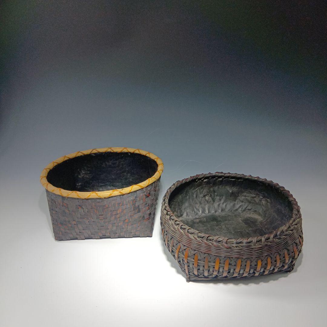値下げ茶道具　竹製　炭籠　2個おまとめ