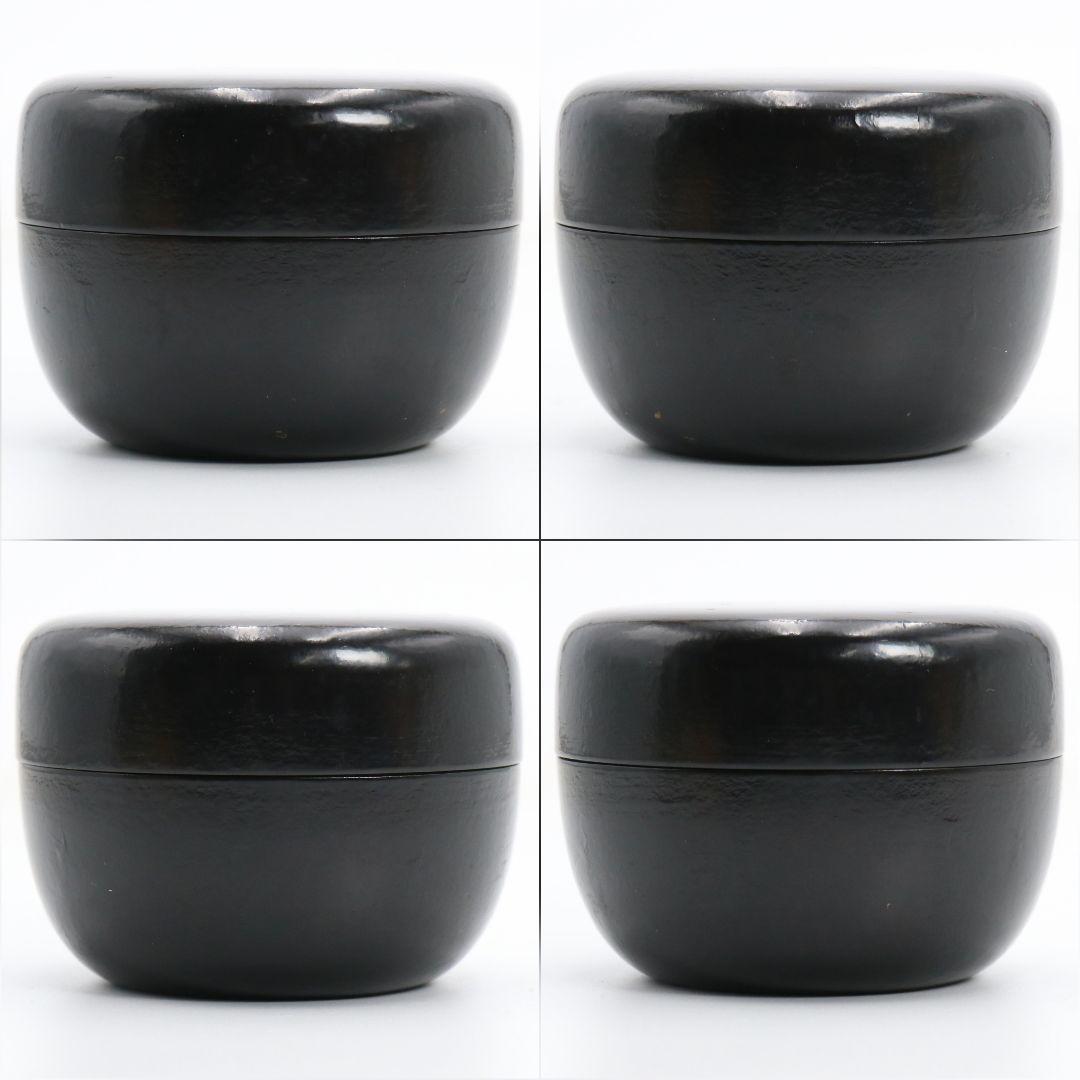 一閑塗師 閑山作 一閑張り平棗 茶道具 共箱　AC990