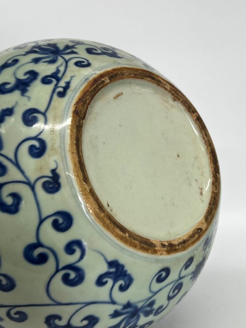 中国清時代　青花染付花瓶　重さ:4900g