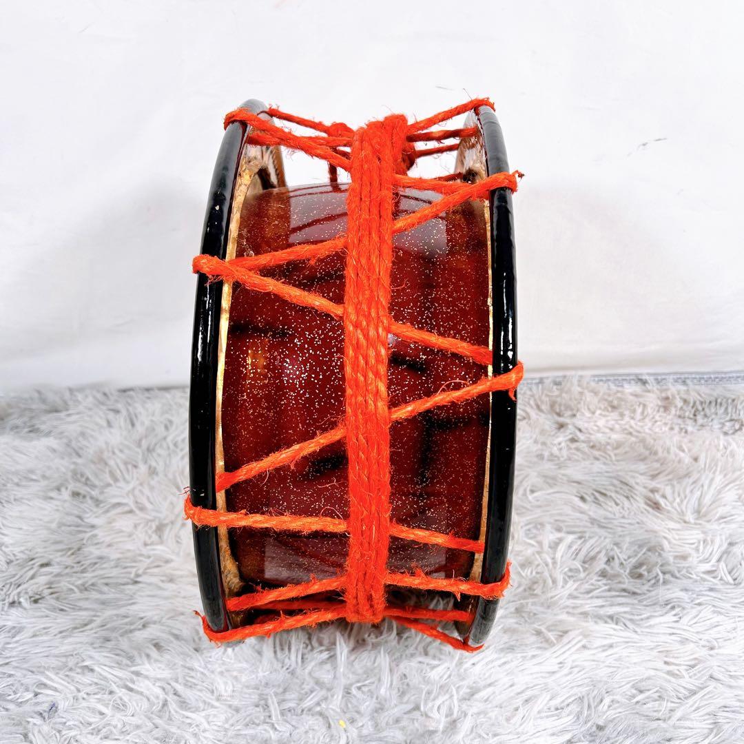 【希少】　太鼓　締太鼓　和楽器　バチ　ケース　和太鼓　4点セット　②