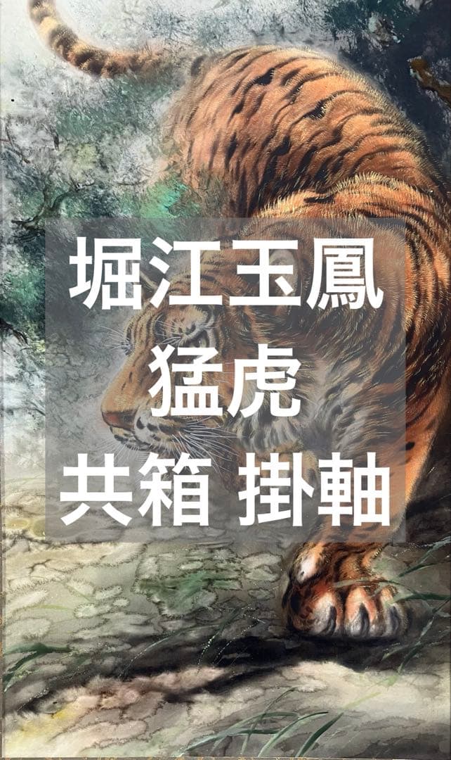 堀江玉鳳　猛虎　絹本　掛軸　共箱（師：玉置頼石）タイガー・タイガース・阪神