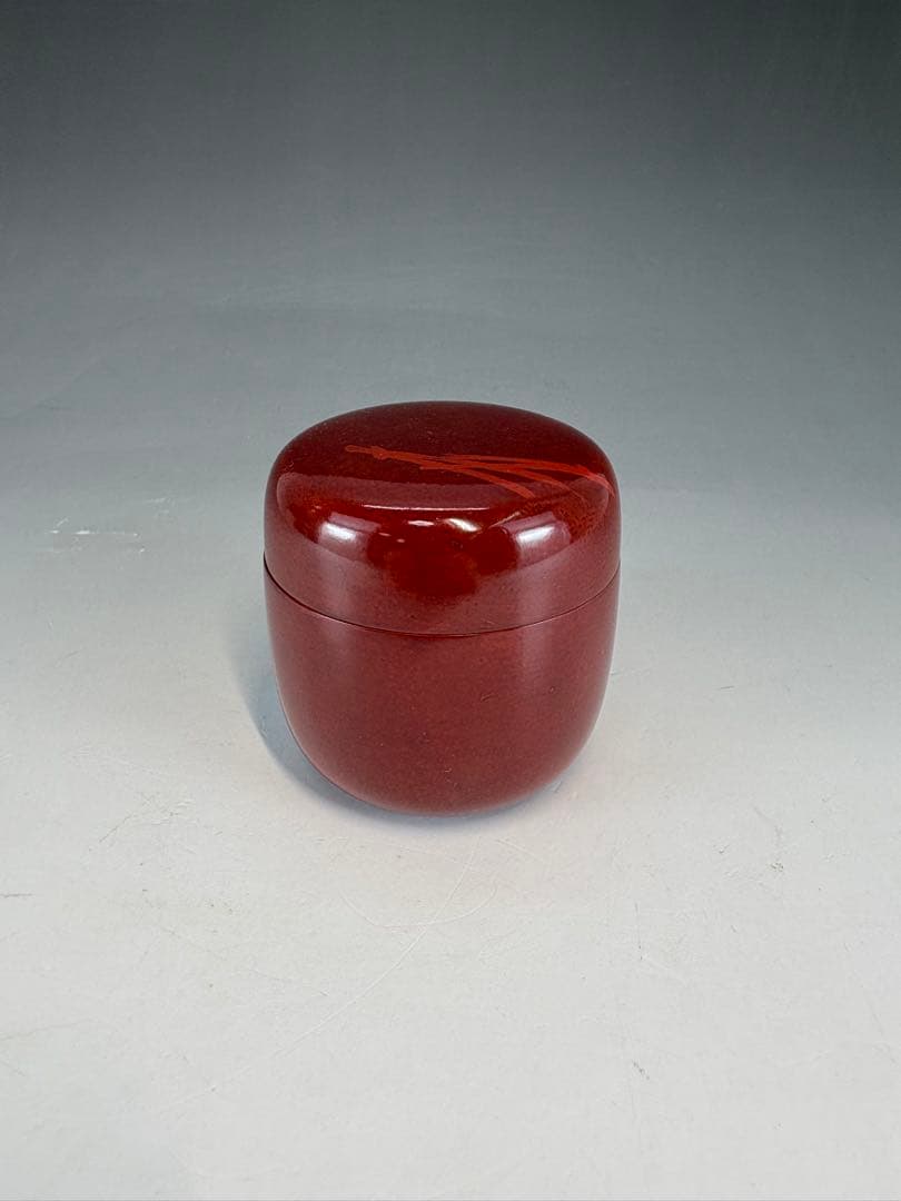 【中古】讃岐後藤塗　松葉ノ画尻張棗　堀内宗完書付（共箱）USED〈税込•送料込〉