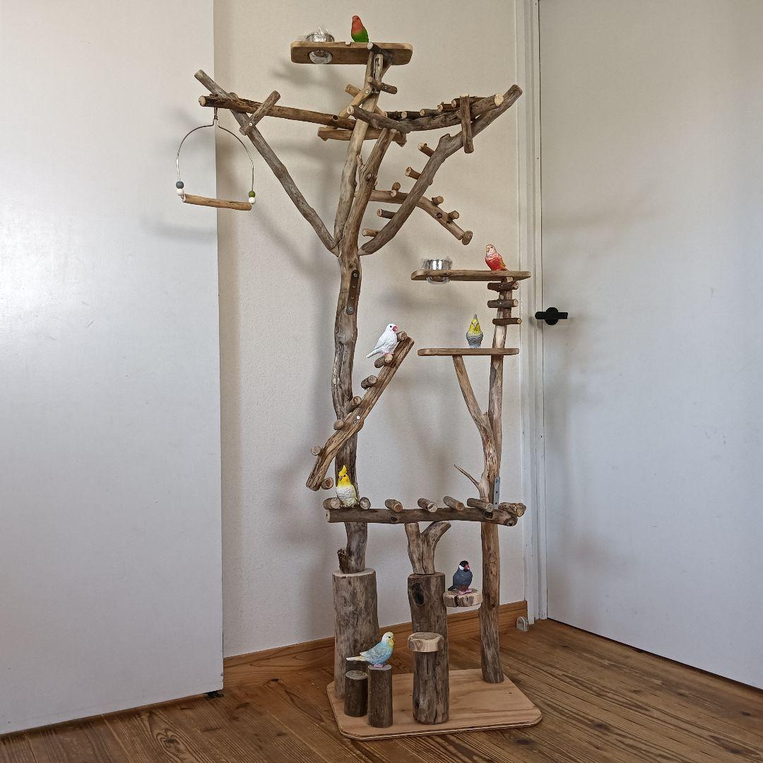 バードアスレチックジム大型 ③ 天然木 自然木 流木 インコ おもちゃ