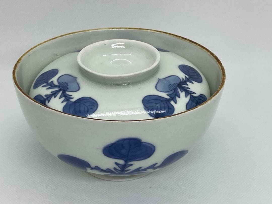 【和食器】古伊万里　蕪染付蓋茶碗　飯茶碗