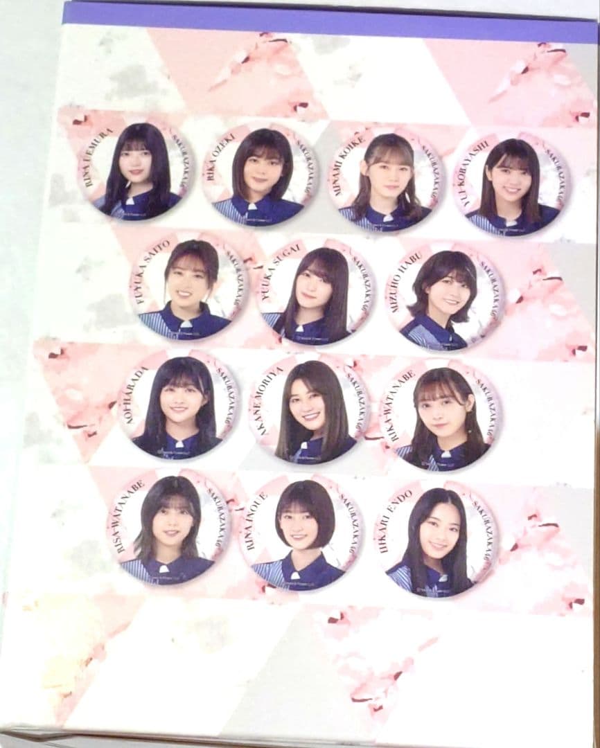 櫻坂46　クリアポストカードコンプリートセット　缶バッチコンプリートセット