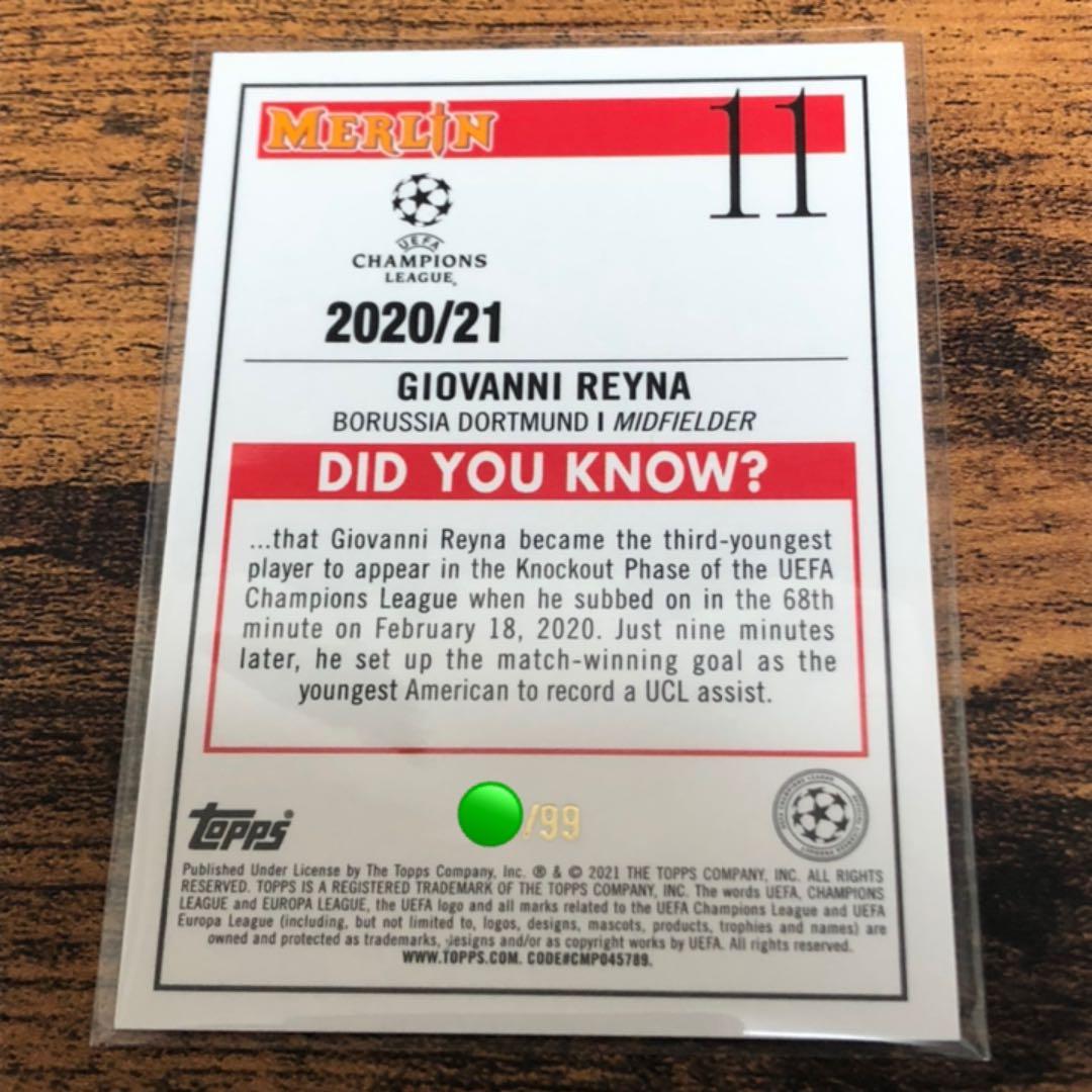 2020-21 Topps MERLIN Giovanni Reyna グリーン