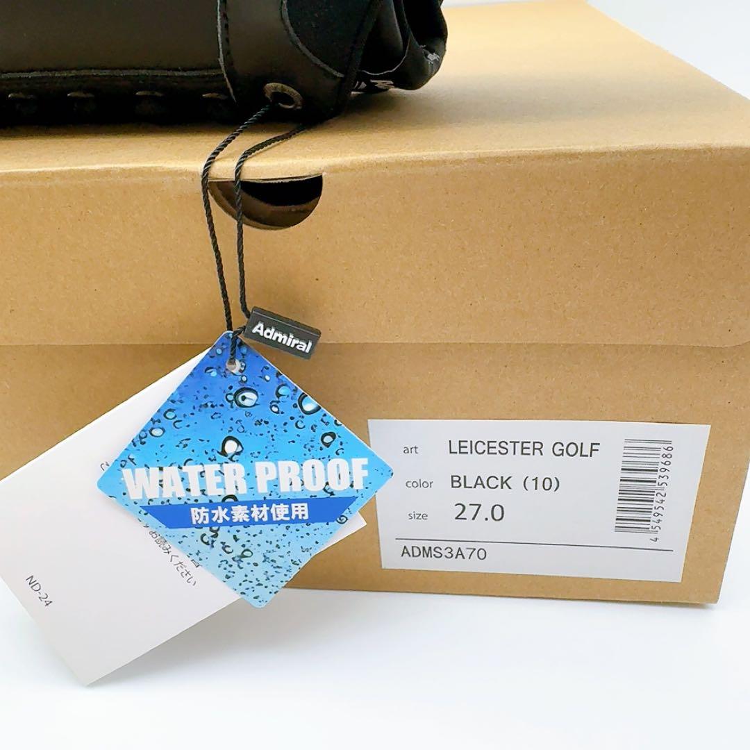 アドミラル ゴルフシューズ ローカット 黒 27cm 新品 防水 スパイクレス