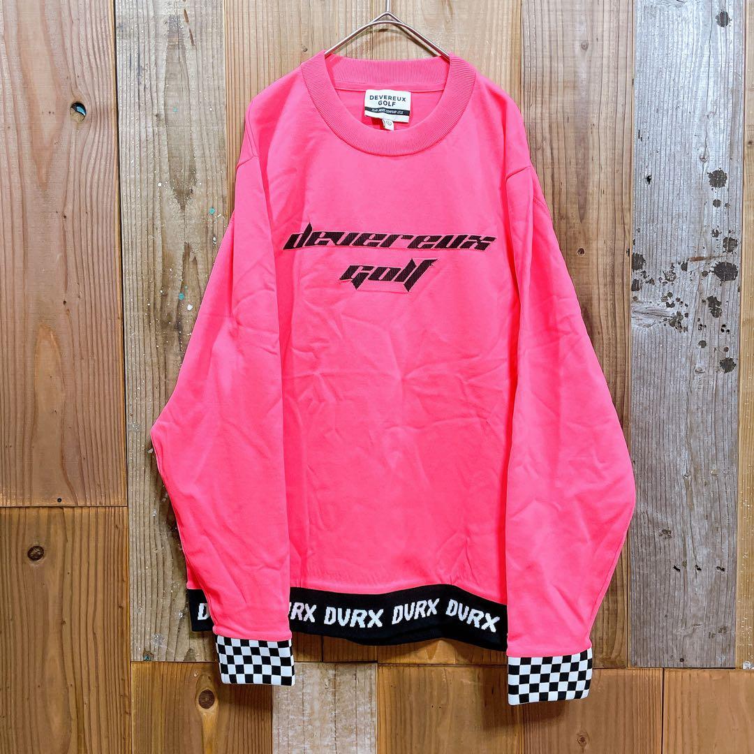 DEVEREUX デヴァローゴルフ チェッカーリブニットプルオーバー トレーナー