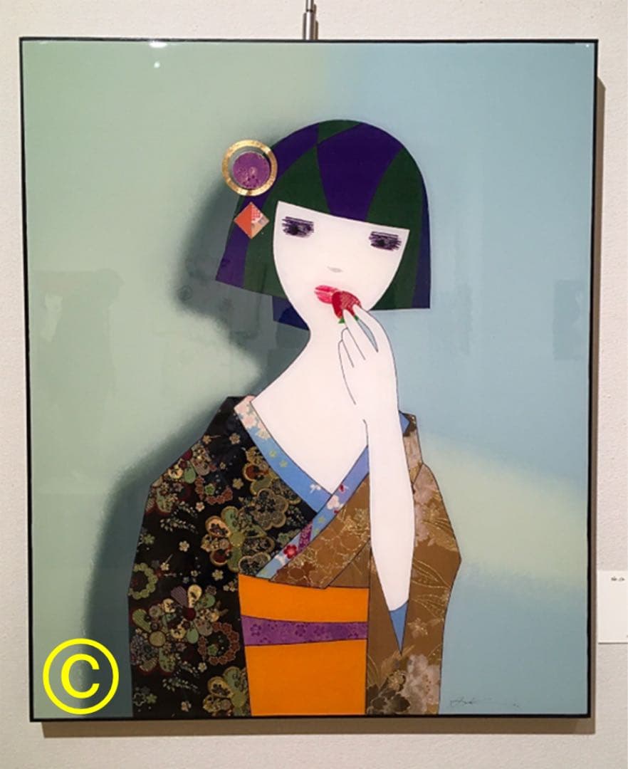 オリジナル作品　KIMONO EMOTIONALS 心象クラフトアート【苺】