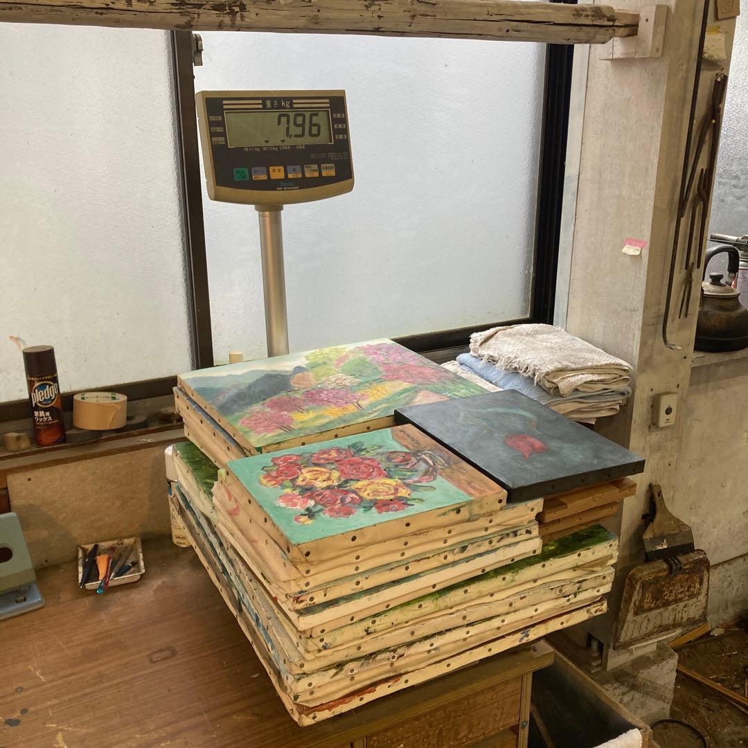 作者不明 大量 F10 F6 F4 油彩キャンバス 油絵 古画 まとめ売り