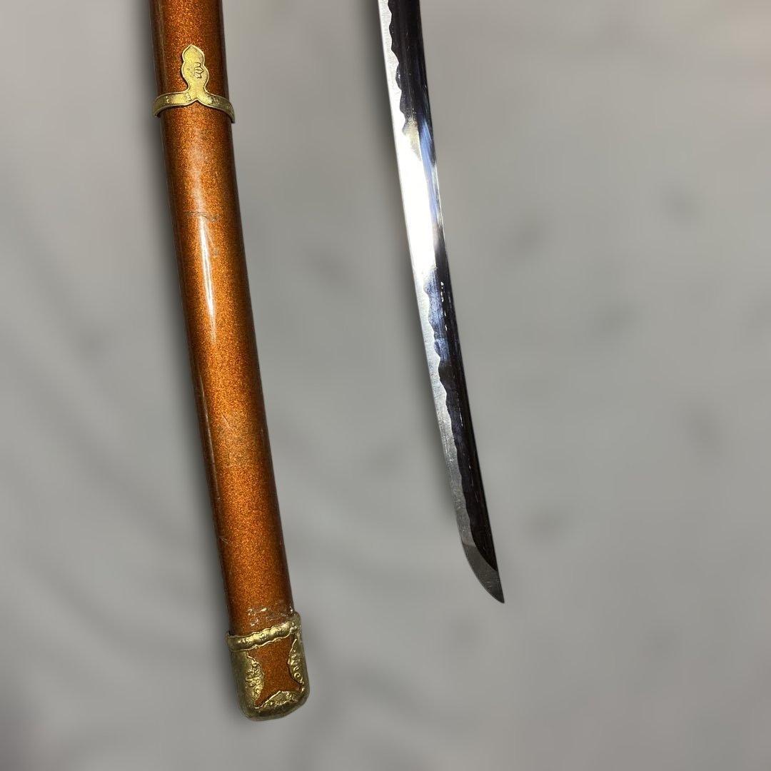 模造刀 太刀 金茶柄 太刀造鍔 太刀造り梨地呂鞘