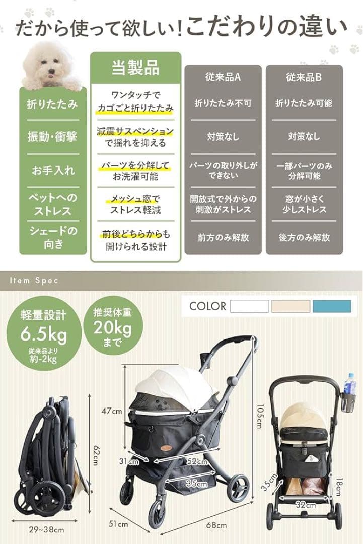 ペットカート ペットバギー 小型犬〜中型犬 折り畳み 【新品】￼