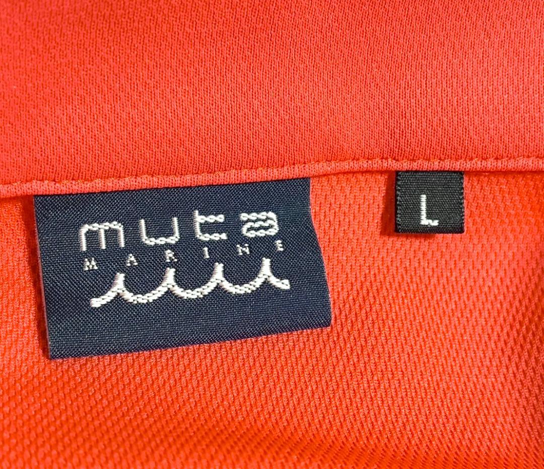 【フォロー割】ムータマリン メンズ 半袖 ポロシャツ Lサイズ オレンジピンク