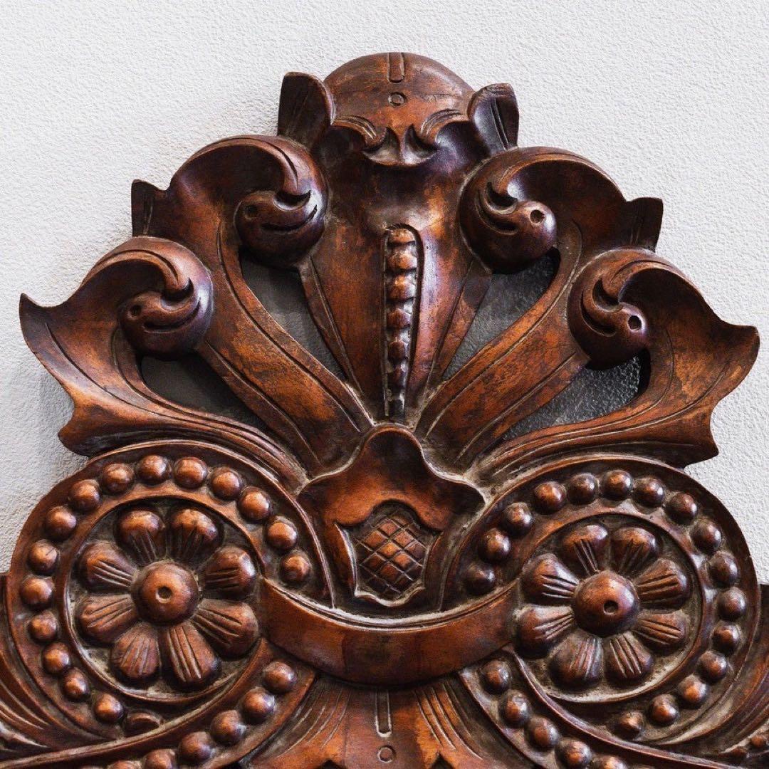 アンティーク調鏡 特大サイズ ギリシャ神殿風彫刻