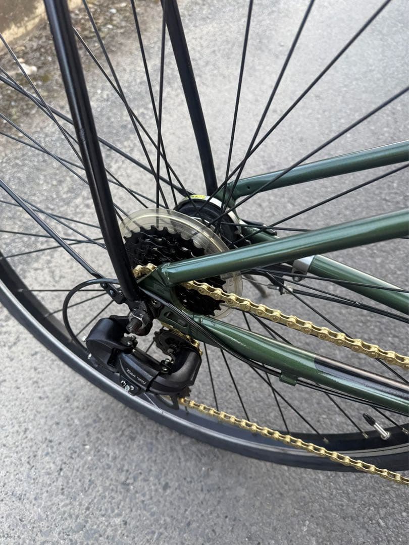 オリーブグリーン シティサイクル 前面バスケット付き