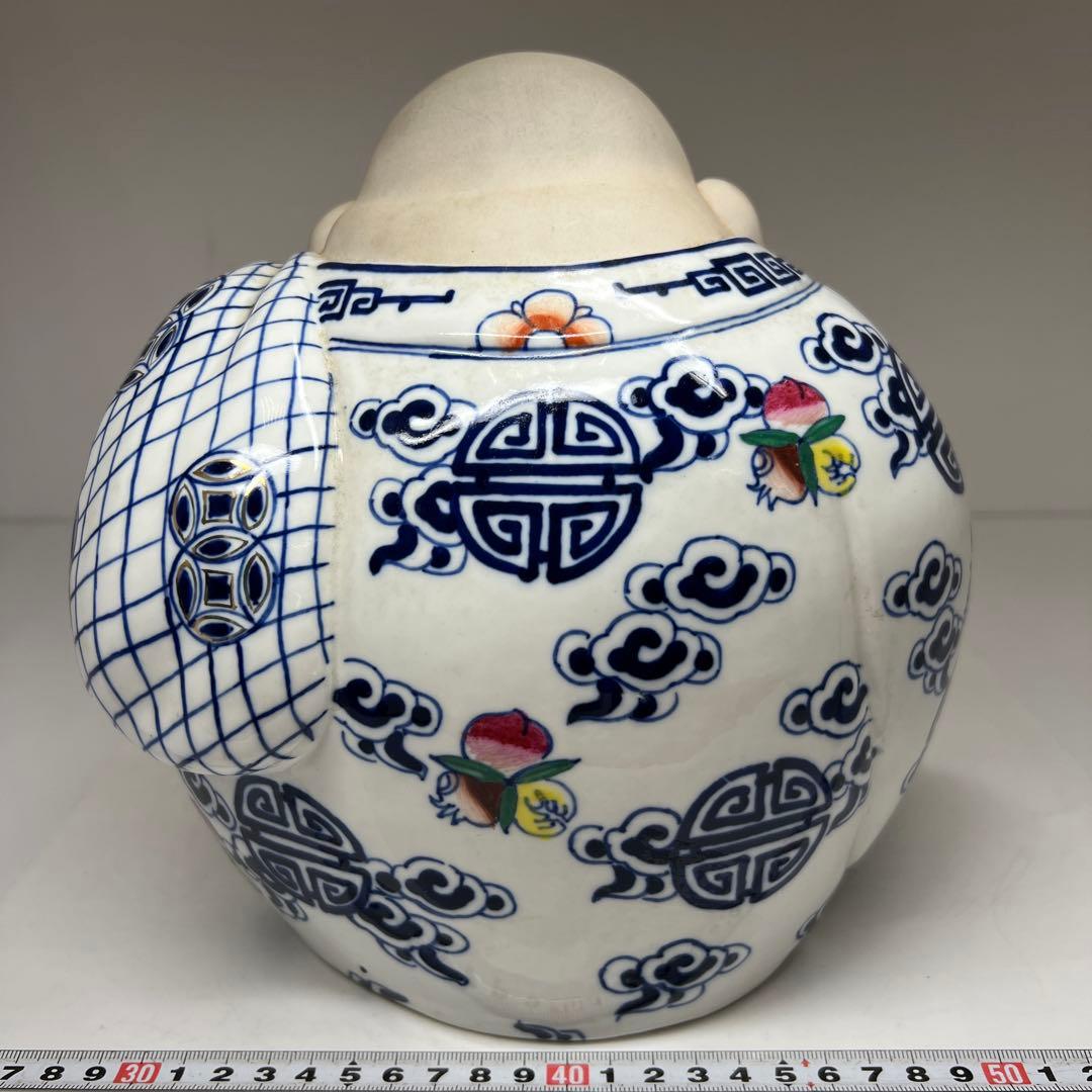 中国美術　景徳鎮布袋置物　高さ約24㎝ 東Y7-0520⑤