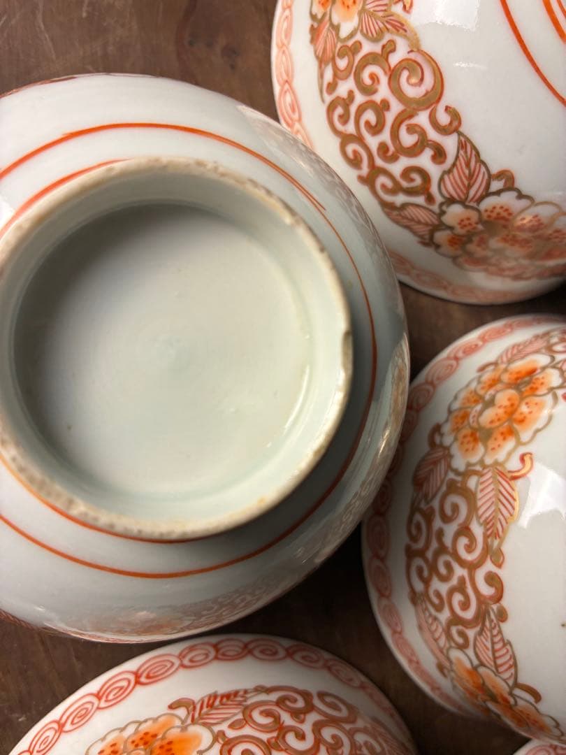 伊万里焼 蓋付飯茶碗×5小皿 ×5セット湯-①