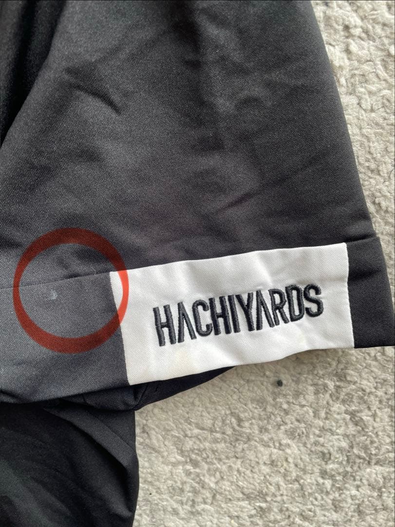 ハチヤーズ 半袖ポロシャツ 黒 バックロゴ L ゴルフウェア 8YARDS