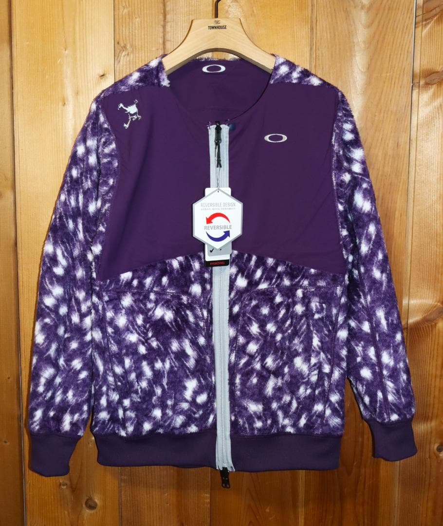 新品 オークリーゴルフ スカル リバーシブル ウインドジャケット (M) Ⓗ