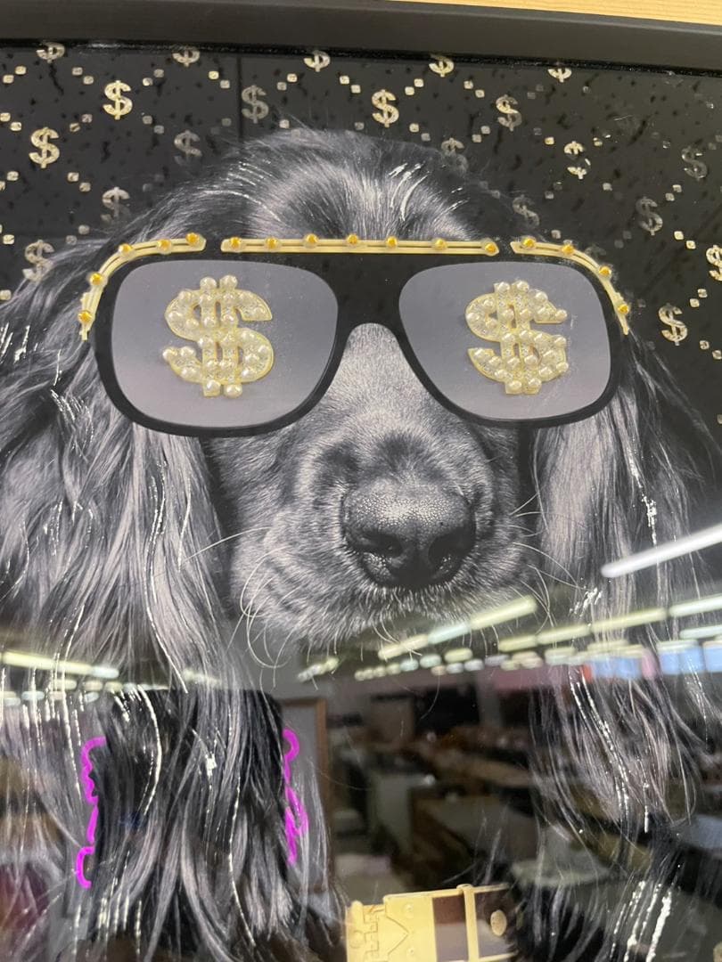 アートパネル　アート　絵画　絵　ポスター　壁掛け　額縁　ギャング　ラッパー　犬