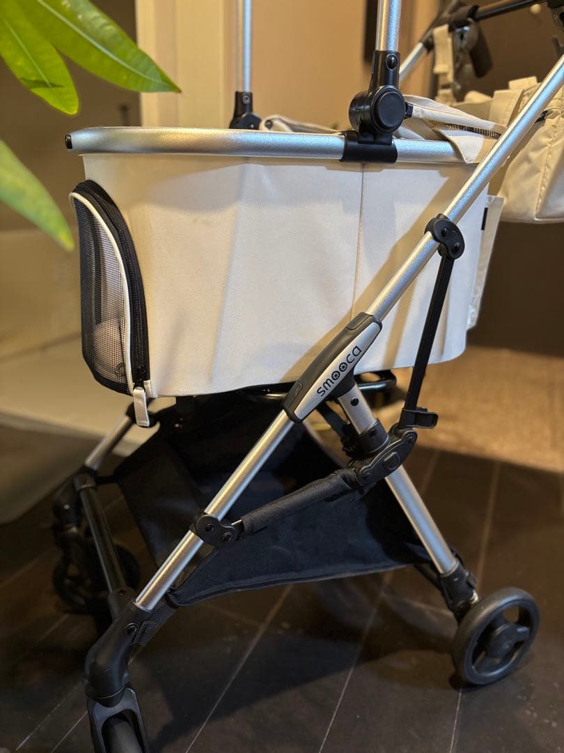 smooca ペットカート 折りたたみ式 ホワイトくまさんクッション付き