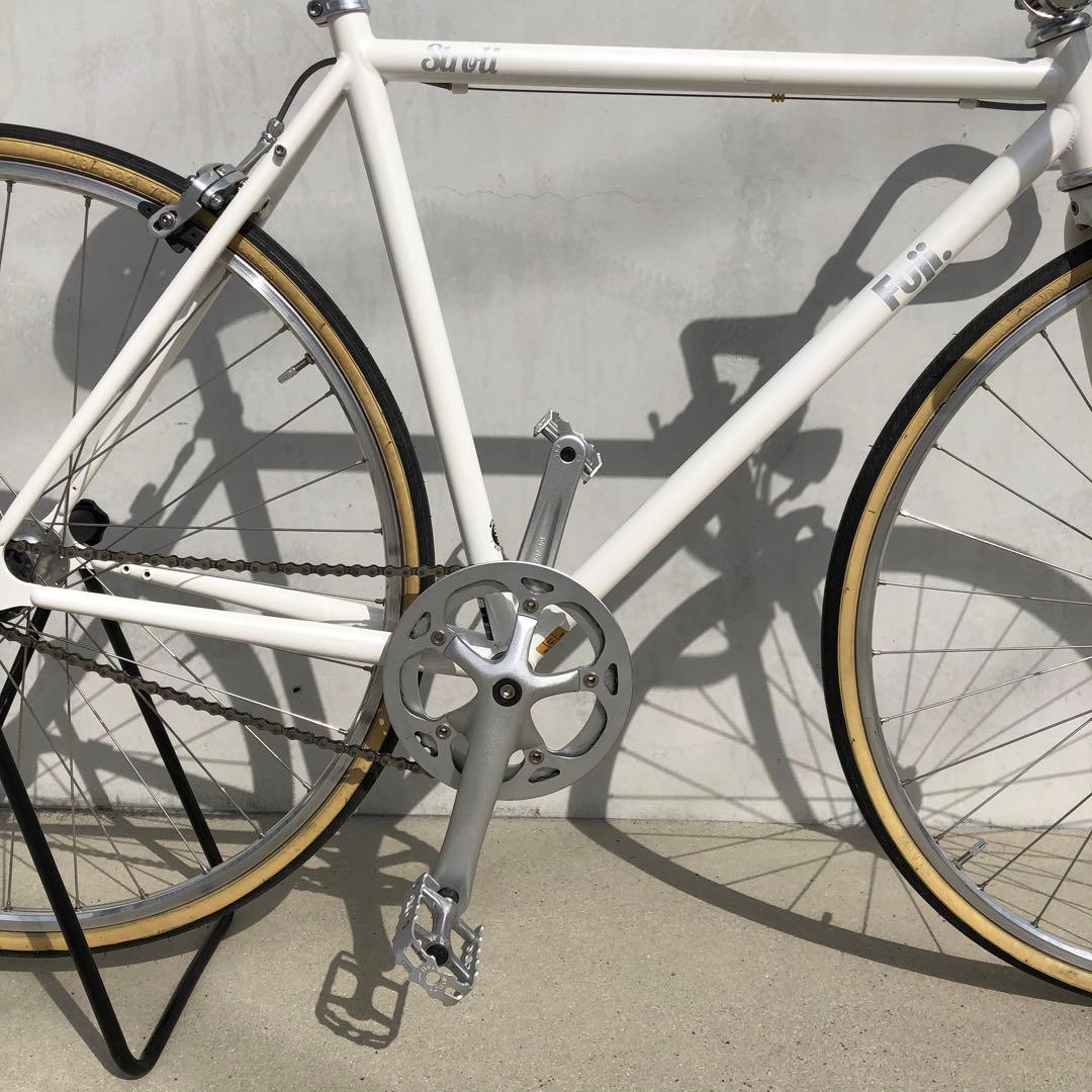 【送料込・美品】FUJI STROLL ピスト 52 シングル クロスバイク 白