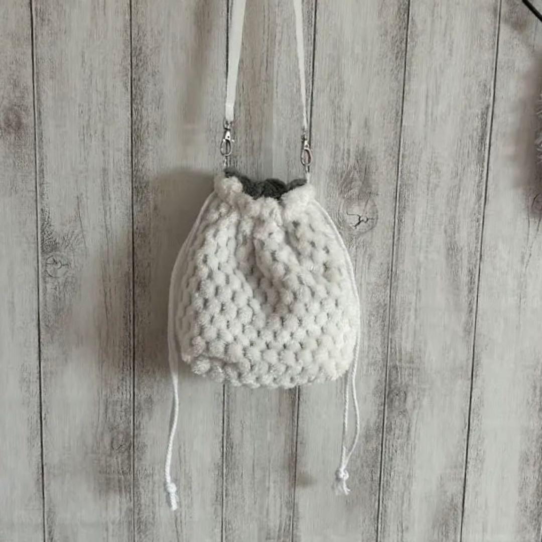 フクモモ仲良し巾着ポーチ　かのこホワイト