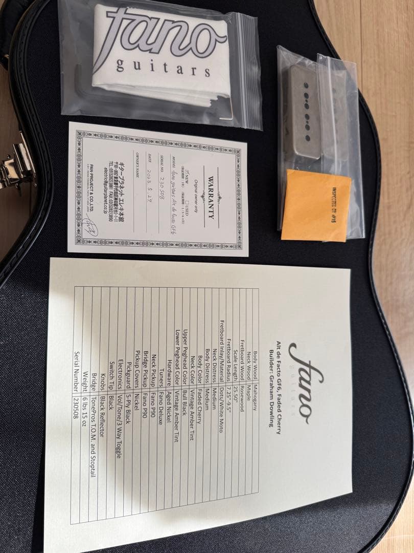 ギター fano guitars alt de fact gf-6