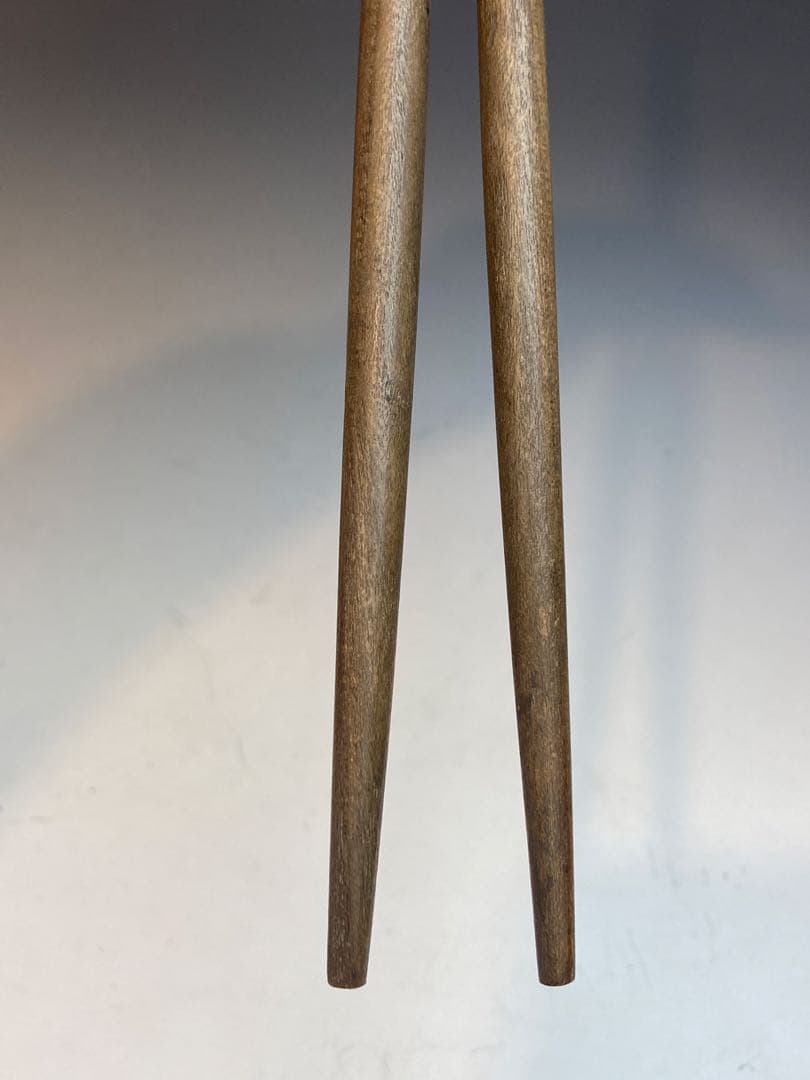 即中斎書付箱 釜師 吉羽與兵衛与兵衛 作 真鍮椎形火箸 茶道具