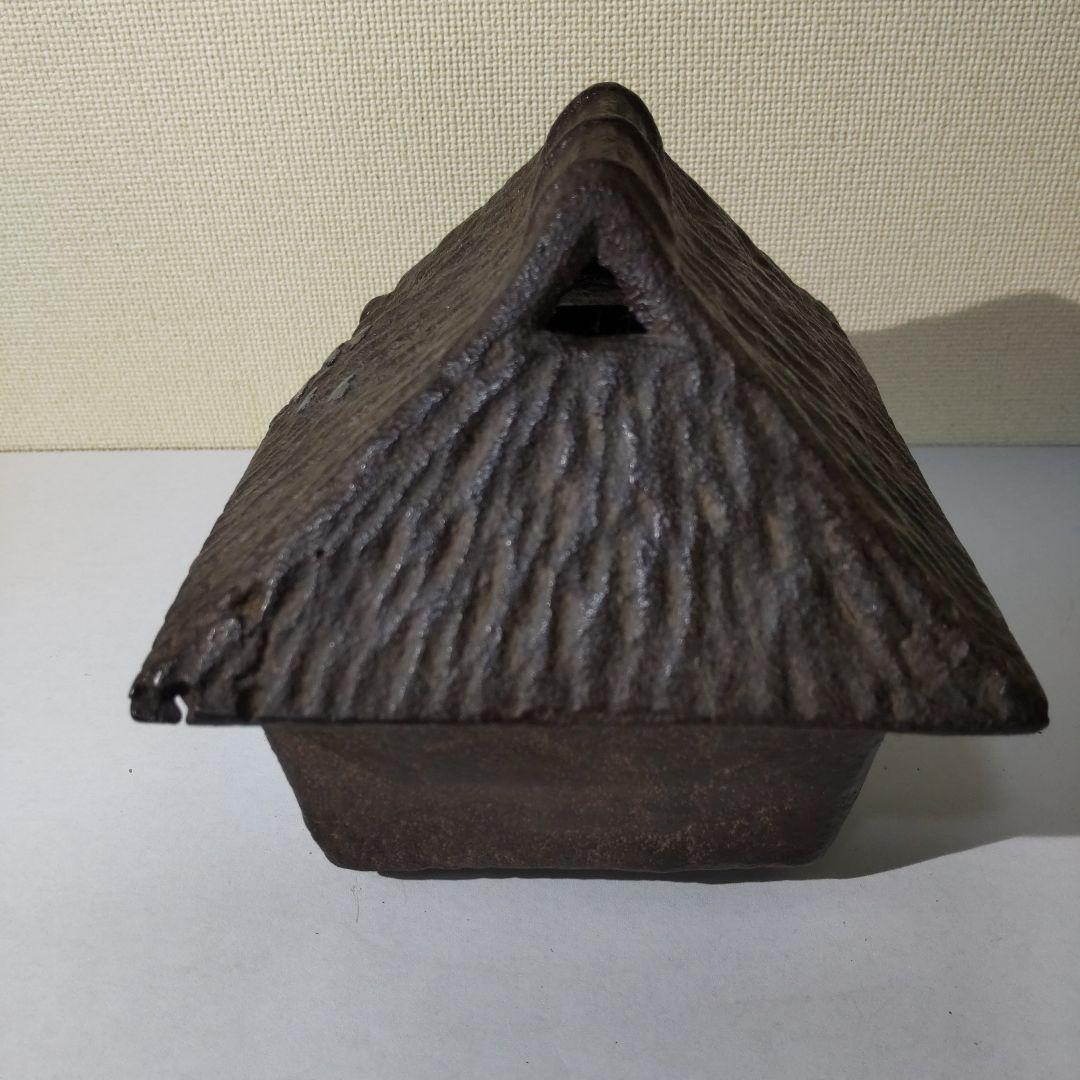 【台座付き】鉄製 葛屋 香炉 象嵌 在印