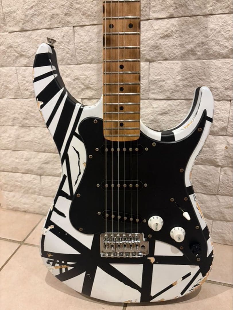 EVH Black and White Stripe 自作ギターレリックカスタム