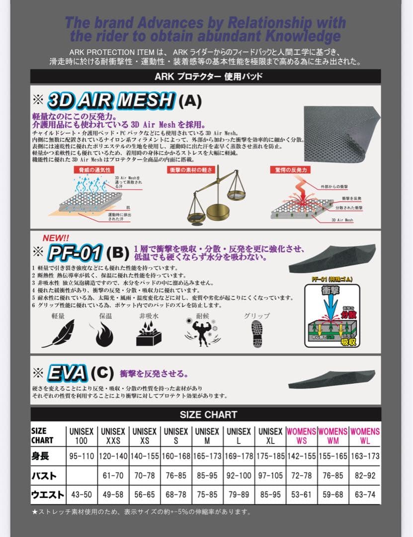 ARKプロテクター レディース　キッズ
