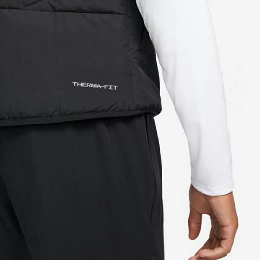 ナイキ　サーマフィット　レペル　メンズ　ランニングベスト　中綿　XL 黒 防寒