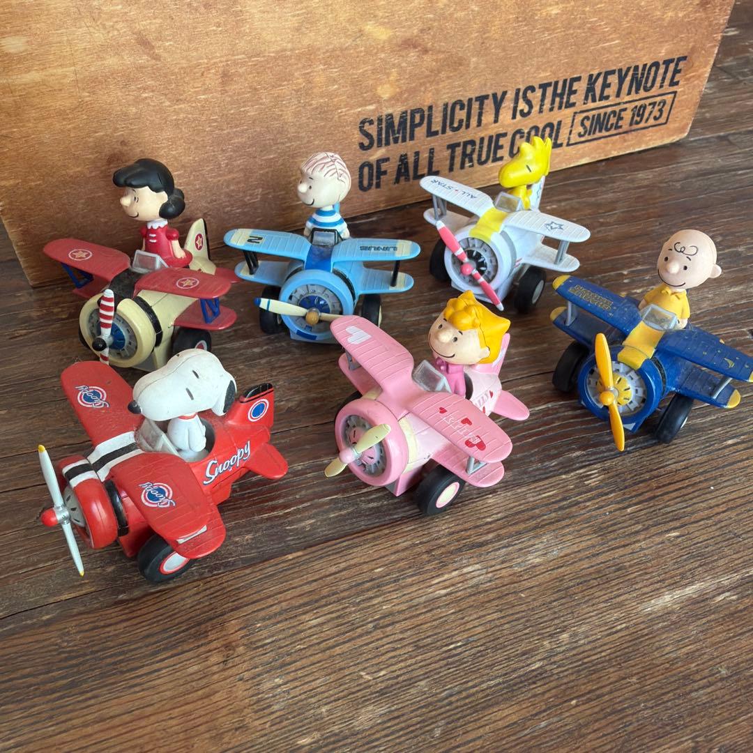 スヌーピー　チョロQ 飛行機　6個セット