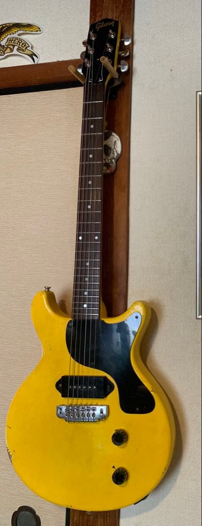 レスポールJr DC TVイエロー　ラッカー塗装　レリック