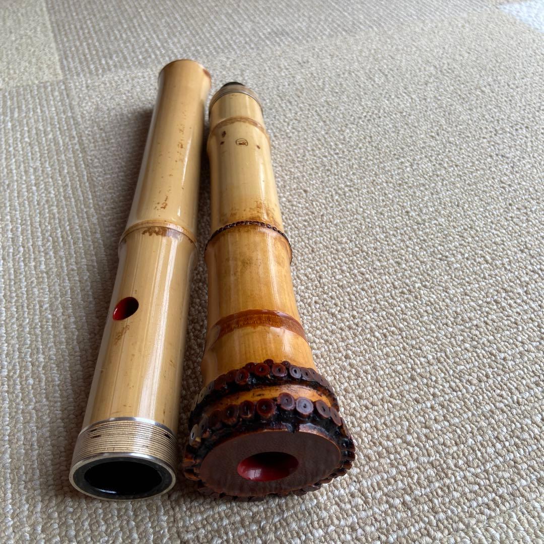 146 値下げ　尺八　一尺八寸管　一城銘ニ印　金唄口
