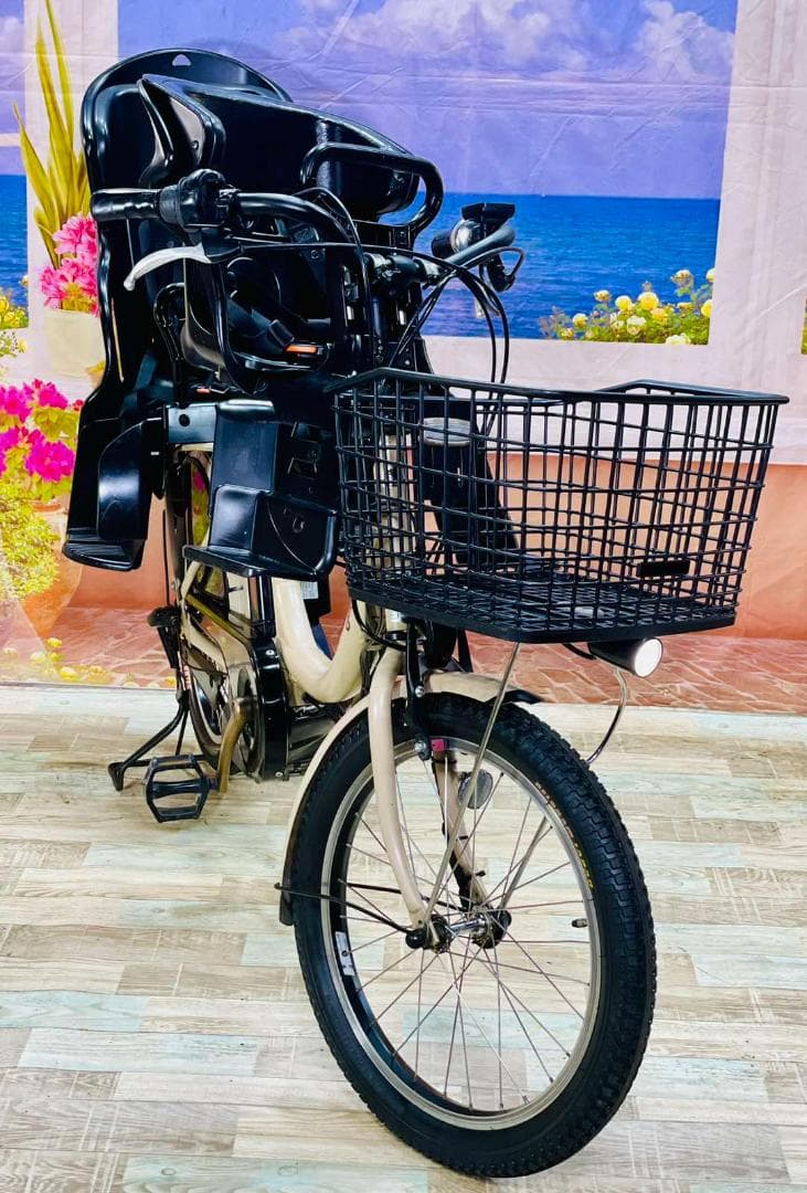 ヤマハPAS最上級バビー　マカロンラテ⭐️　子供乗せ電動アシスト自転車Y2131