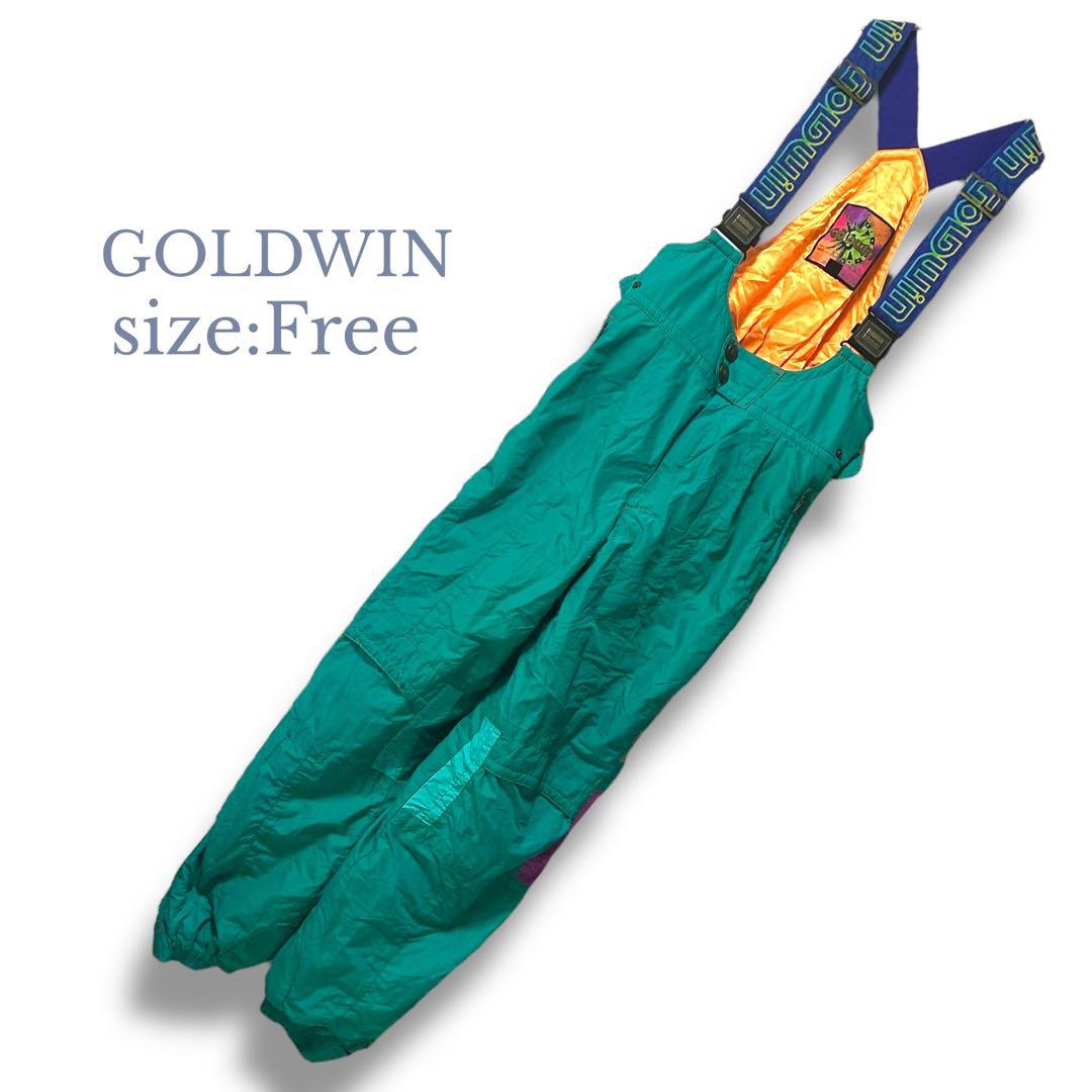 【ゴールドウィン】フリーサイズ(O)スキーウェアパンツ　レトロサスペンダーパンツ