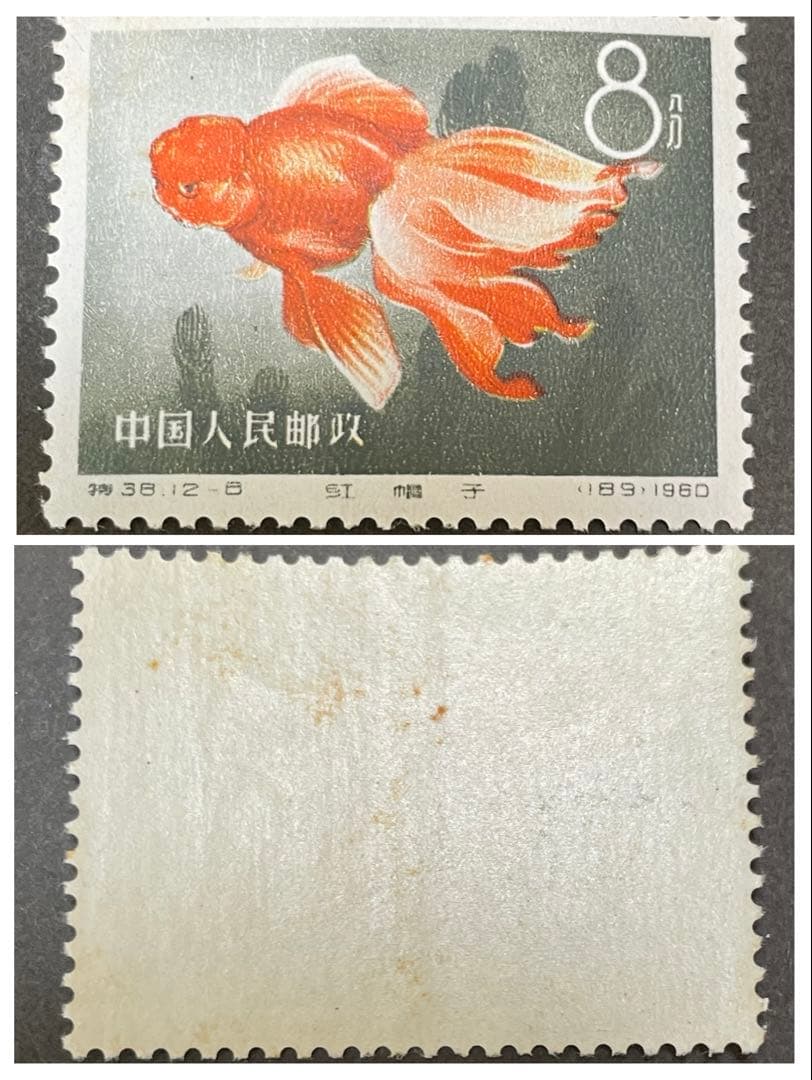 【未使用】中国切手　特38 金魚　12種完
