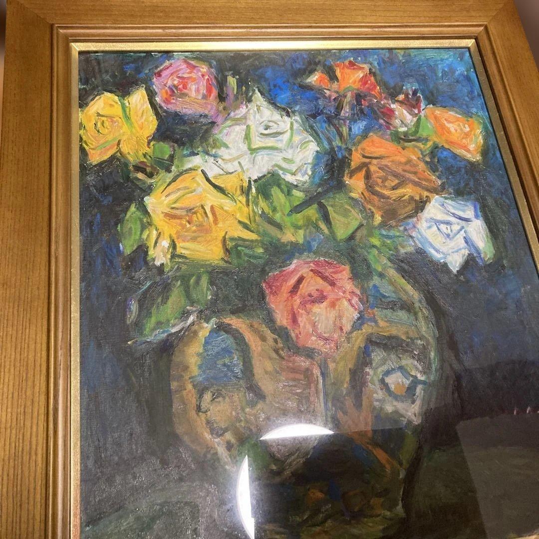 値下げ中川一政10号模写額付き