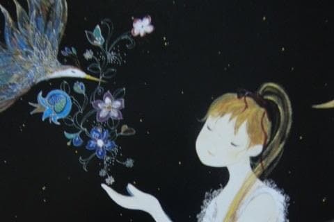 前田麻里、「時の丘で」、希少画集の額装画、四季、風景、人気作品