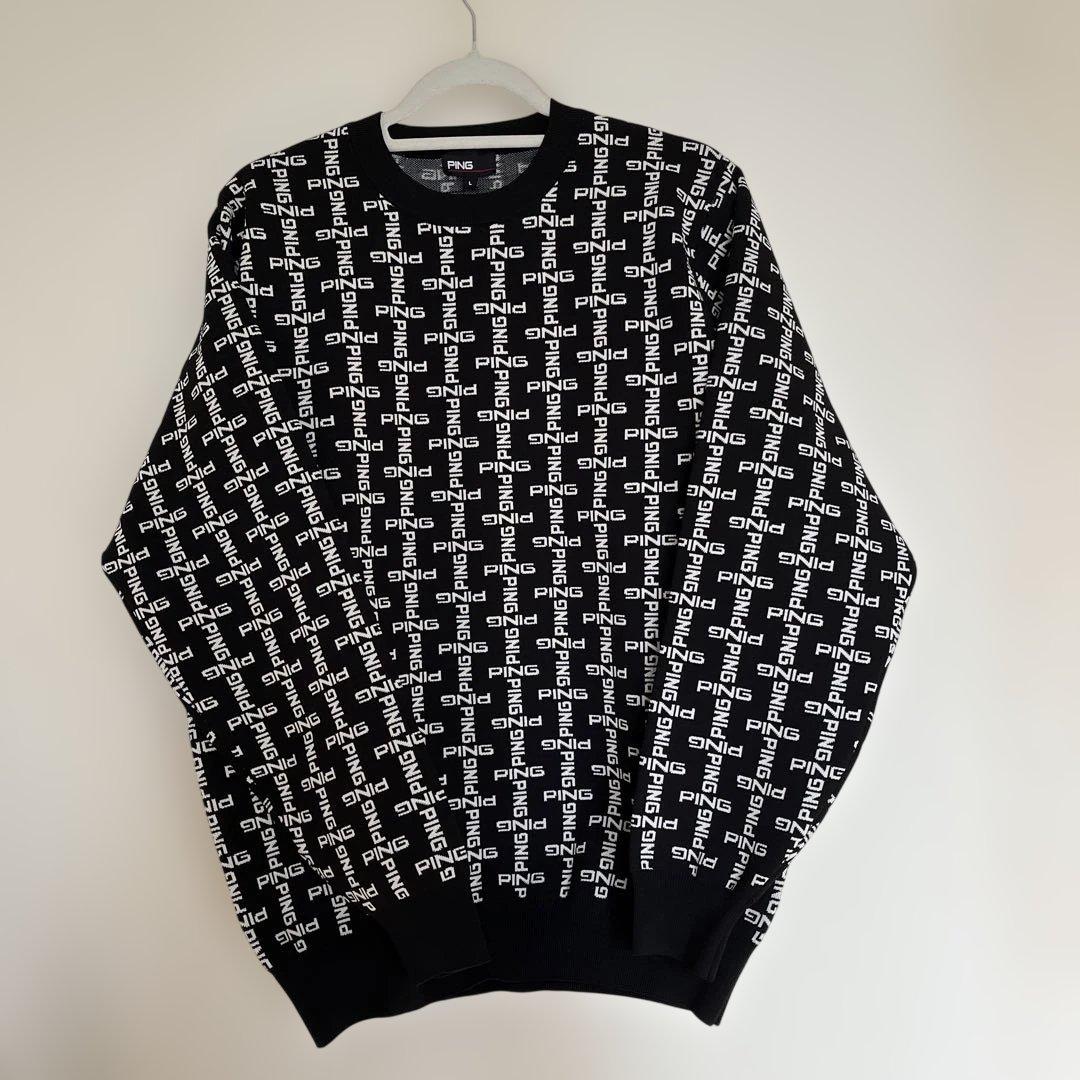 値下げ！PING ロゴセーター ブラック/ホワイト